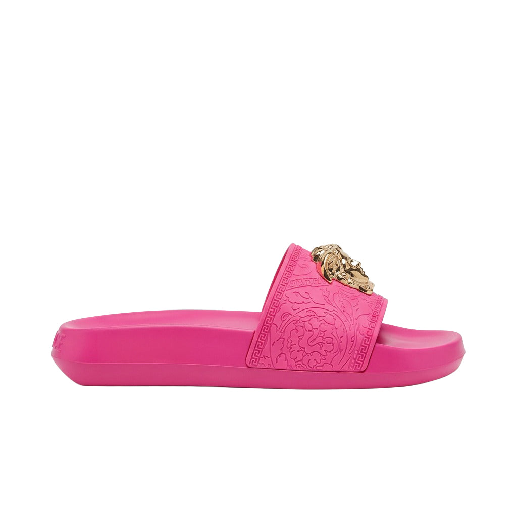 Versace slides featuring a gold tiger head emblem available at Lestyle Boutique Melbourne