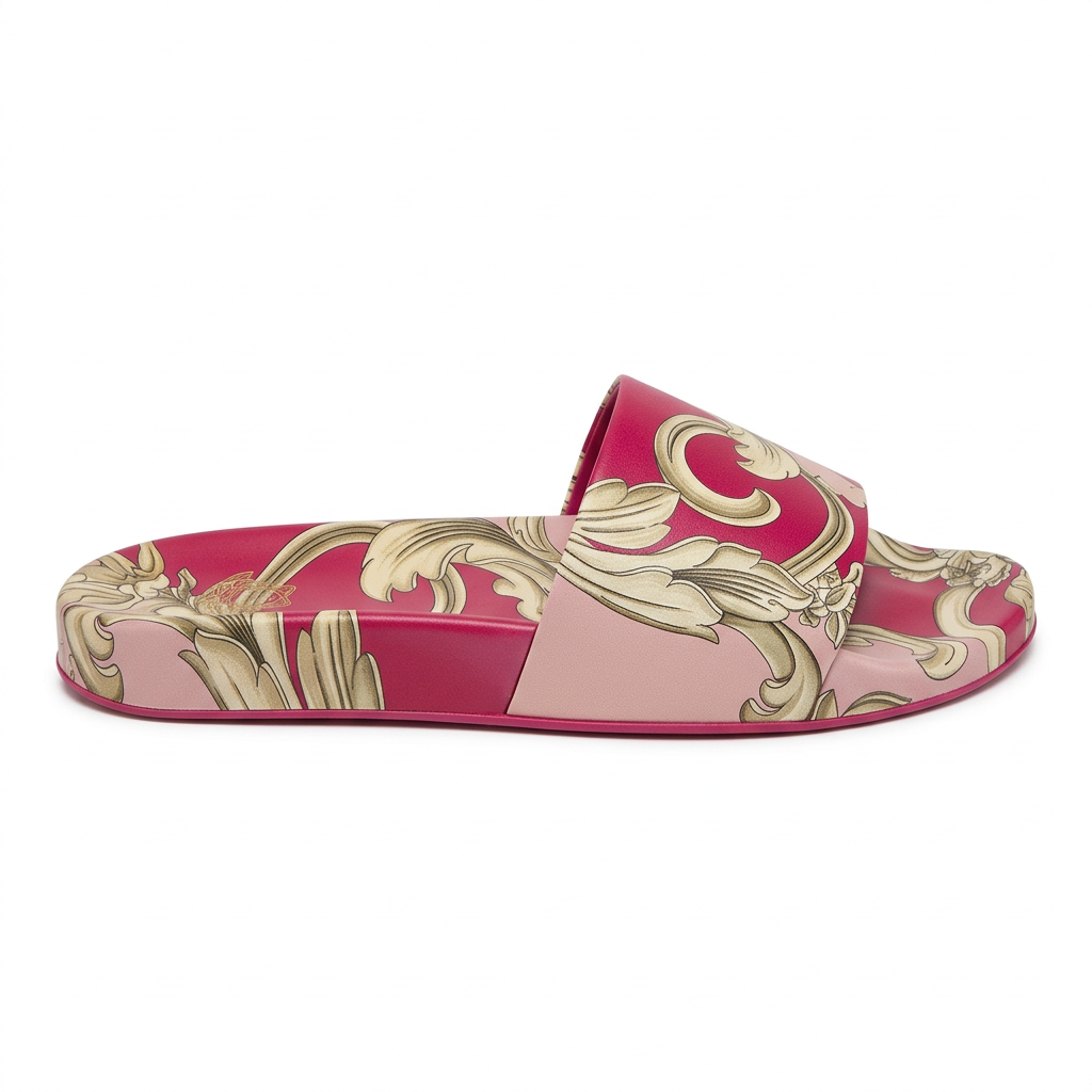Versace slides featuring ornate design available at Lestyle Boutique Melbourne