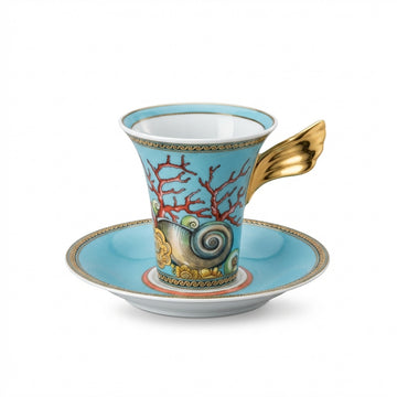 Versace espresso cups & saucer featuring intricate design available at Lestyle Boutique Melbourne