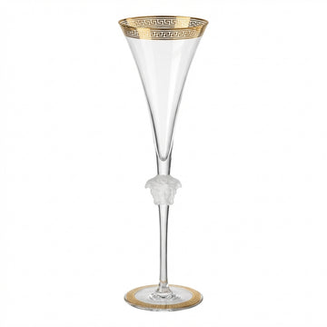Versace champagne flute featuring Greek key pattern at rim available at Lestyle Boutique Melbourne