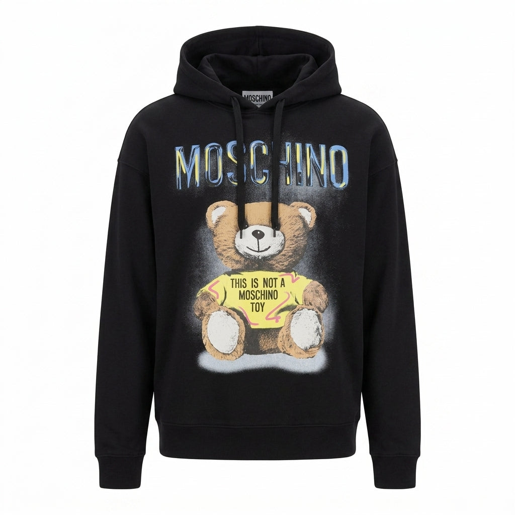 Moschino hoodie featuring teddy bear with message available at Lestyle Boutique Melbourne