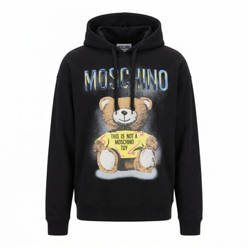 Moschino hoodie featuring teddy bear with message available at Lestyle Boutique Melbourne