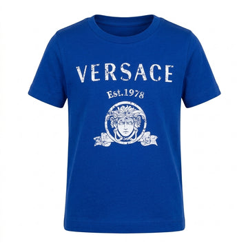 Versace kids T-Shirt featuring retro logo available at Lestyle Boutique Melbourne
