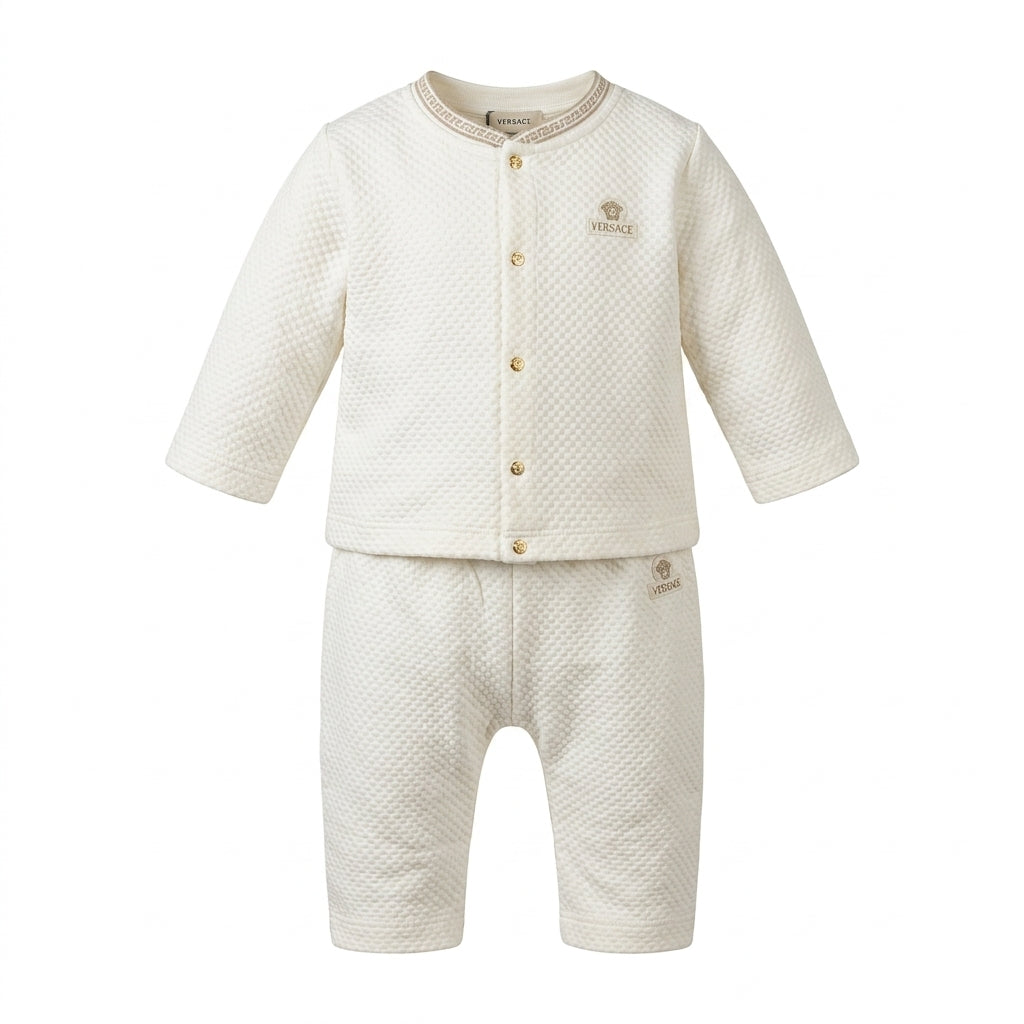 Versace baby set featuring textured fabric available at Lestyle Boutique Melbourne