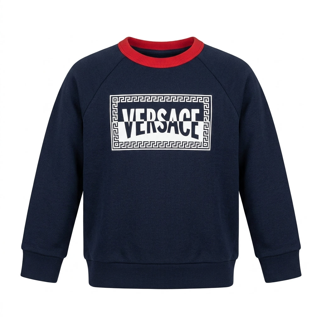 Versace kids sweatshirt featuring a bold logo available at Lestyle Boutique Melbourne