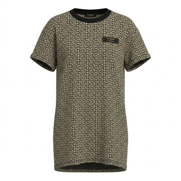 Balmain T-shirt dress featuring geometric pattern available at Lestyle Boutique Melbourne