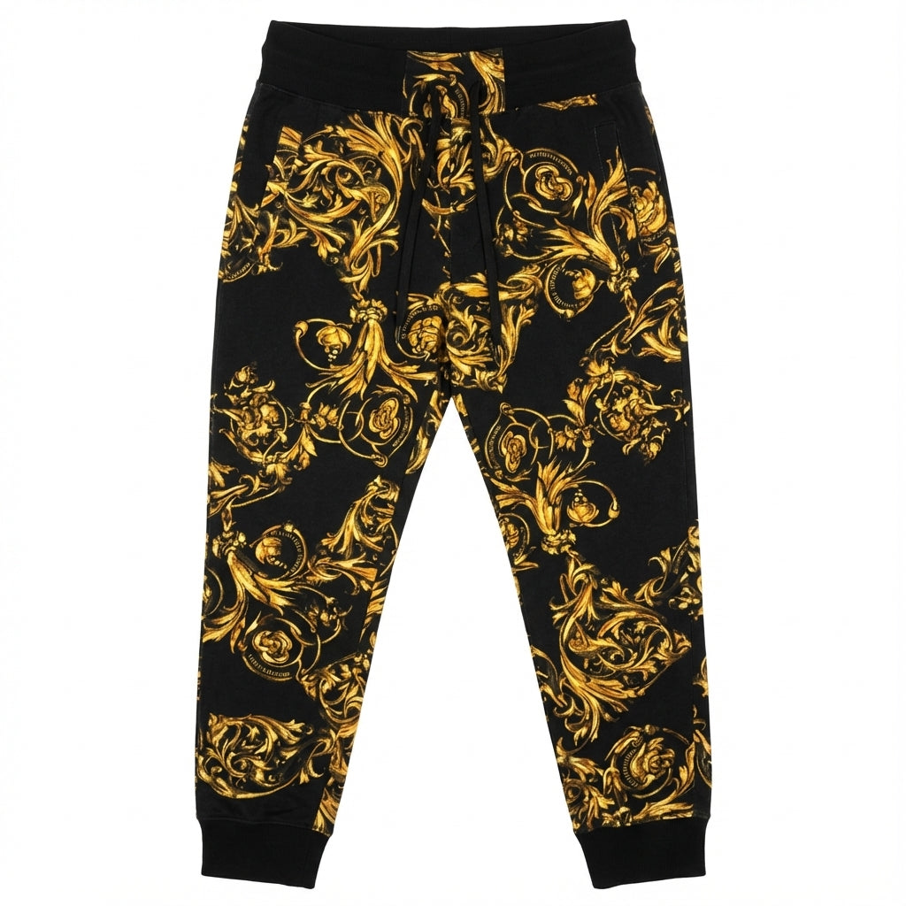 Versace Jeans Couture men's pants featuring gold baroque pattern available at Lestyle Boutique Melbourne
