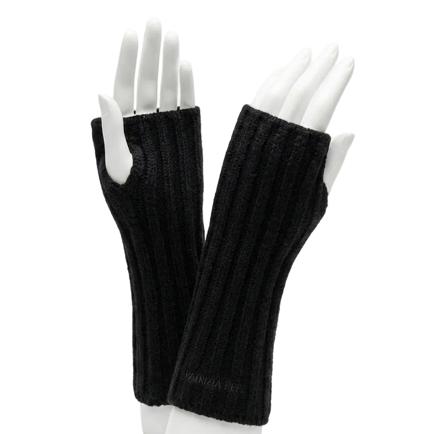 Patrizia Pepe wrist warmers featuring ribbed knit pattern available at Lestyle Boutique Melbourne