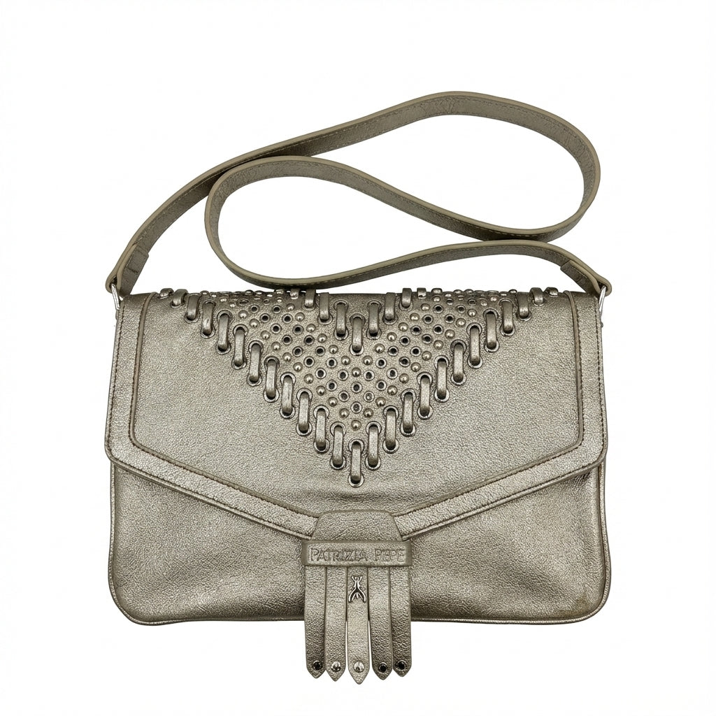 Patrizia Pepe bag featuring metallic finish available at Lestyle Boutique Melbourne