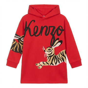 Kenzo Kids hoodie dress featuring a tiger graphic available at Lestyle Boutique Melbourne