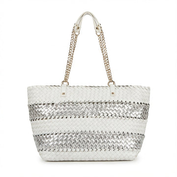Patrizia Pepe bag featuring a woven design with metallic accents available at Lestyle Boutique Melbourne