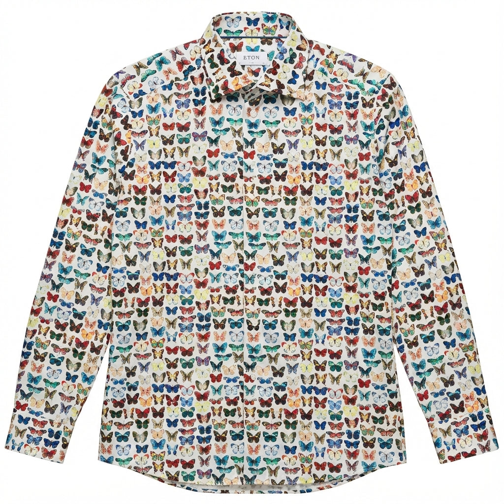 Eton shirt featuring a butterfly print available at Lestyle Boutique Melbourne