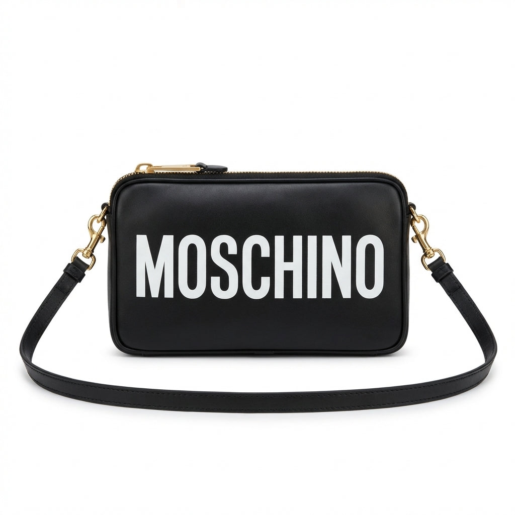Moschino bag featuring a bold logo available at Lestyle Boutique Melbourne