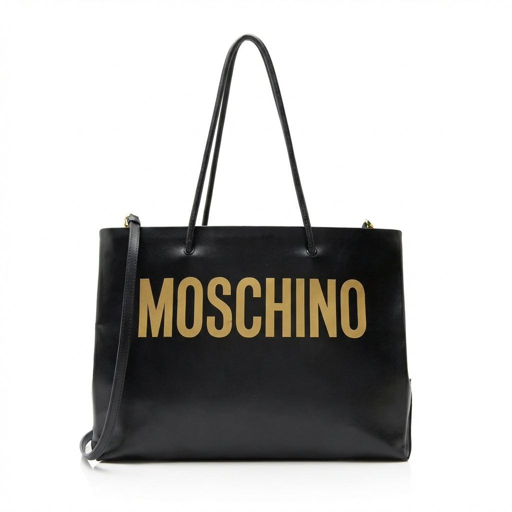 Moschino tote bag featuring bold logo print available at Lestyle Boutique Melbourne