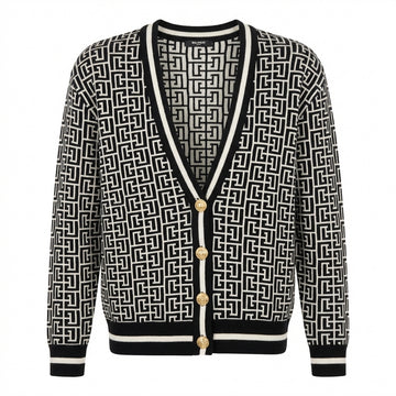 Balmain cardigan featuring a geometric pattern available at Lestyle Boutique Melbourne