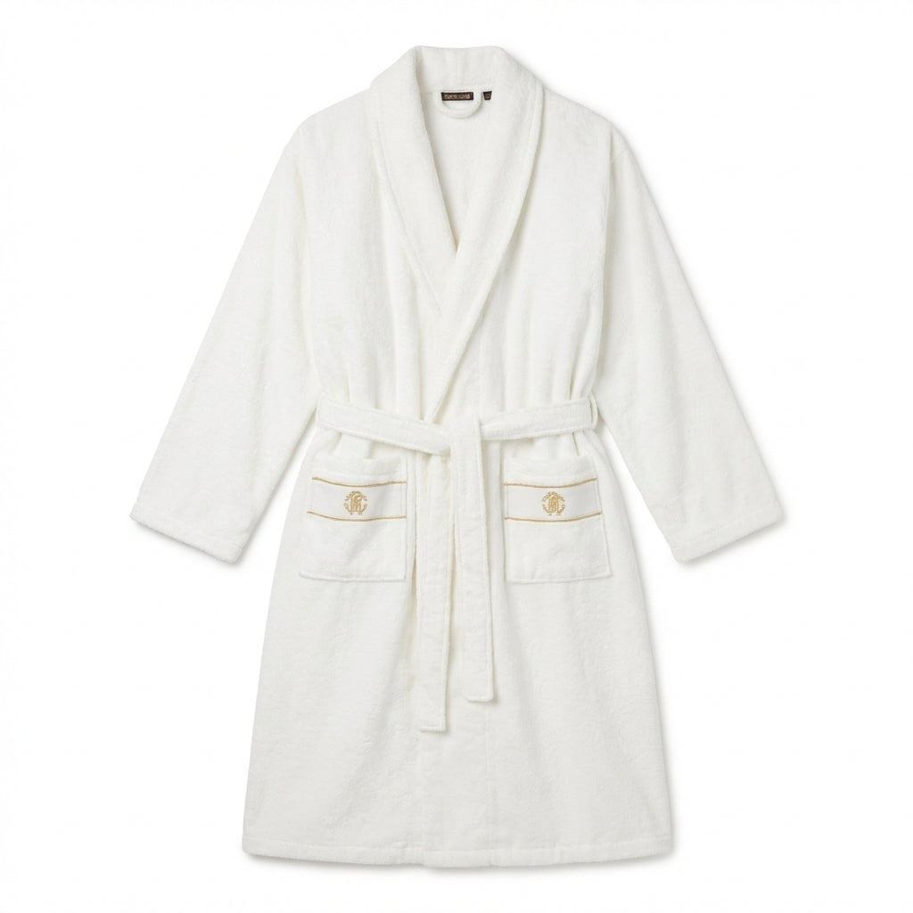 Roberto Cavalli bathrobe featuring luxurious plush texture available at Lestyle Boutique Melbourne