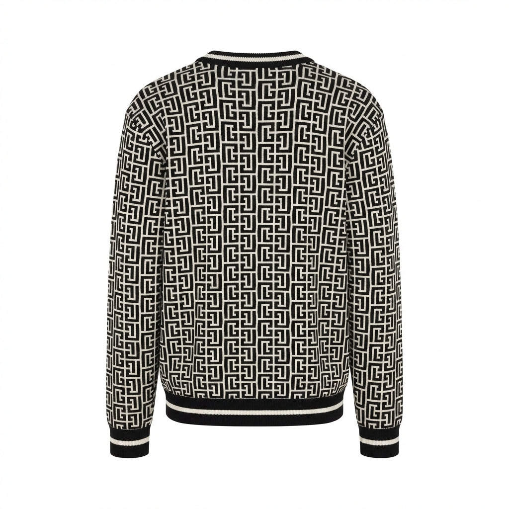 Balmain cardigan featuring a geometric pattern available at Lestyle Boutique Melbourne