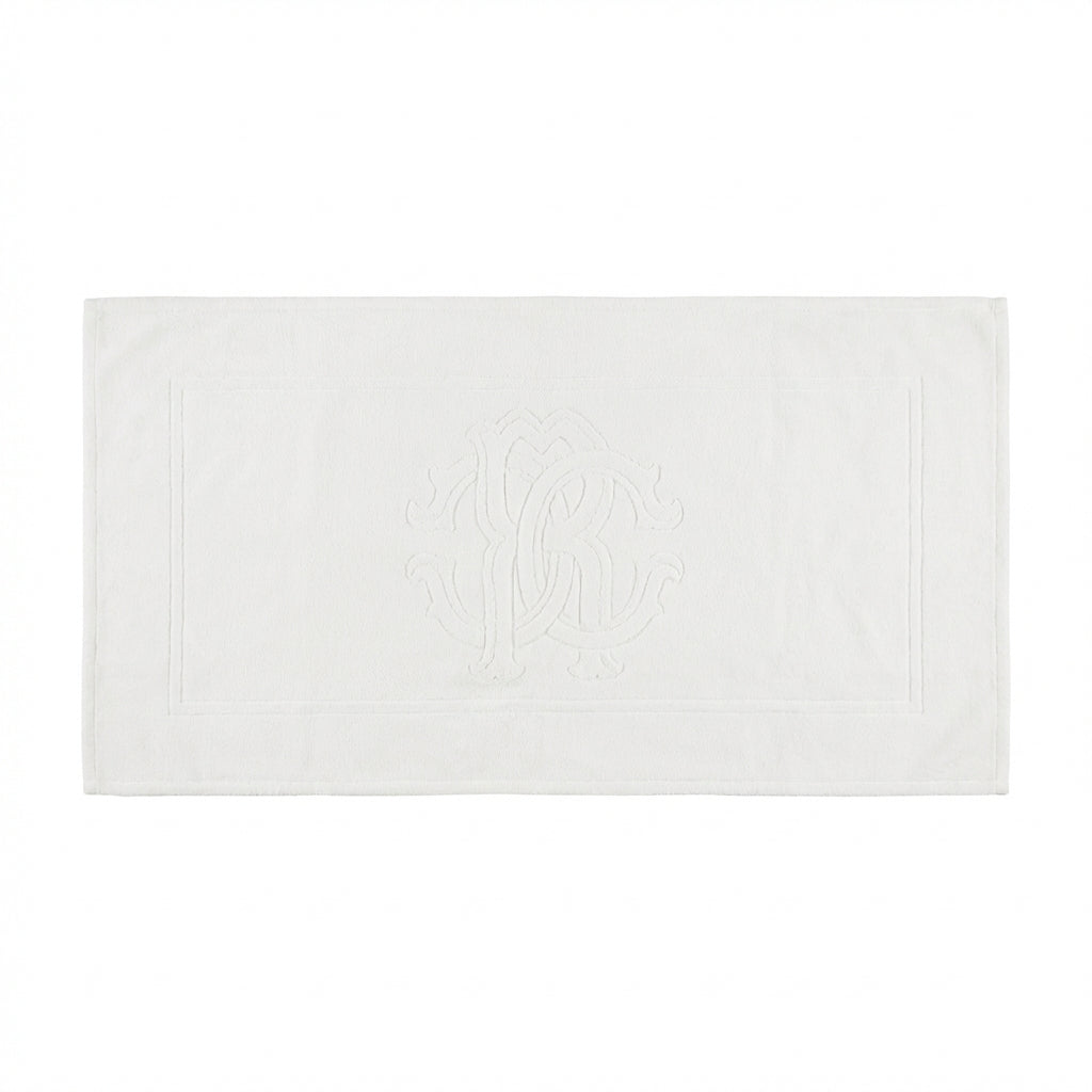 Roberto Cavalli bath mat featuring embroidered logo available at Lestyle Boutique Melbourne