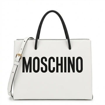 Moschino tote bag featuring logo and top handles available at Lestyle Boutique Melbourne