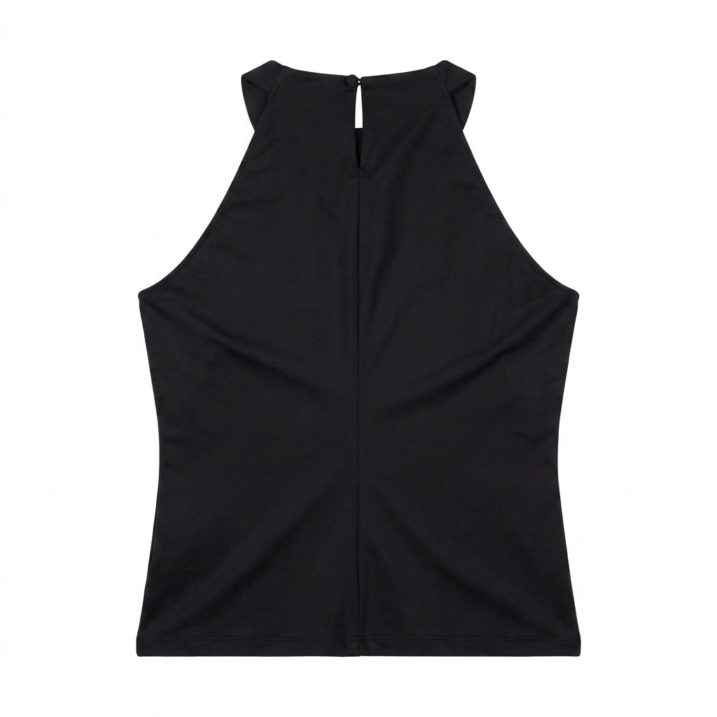 Versace Jeans Couture black sleeveless top featuring structured design available at Lestyle Boutique Melbourne
