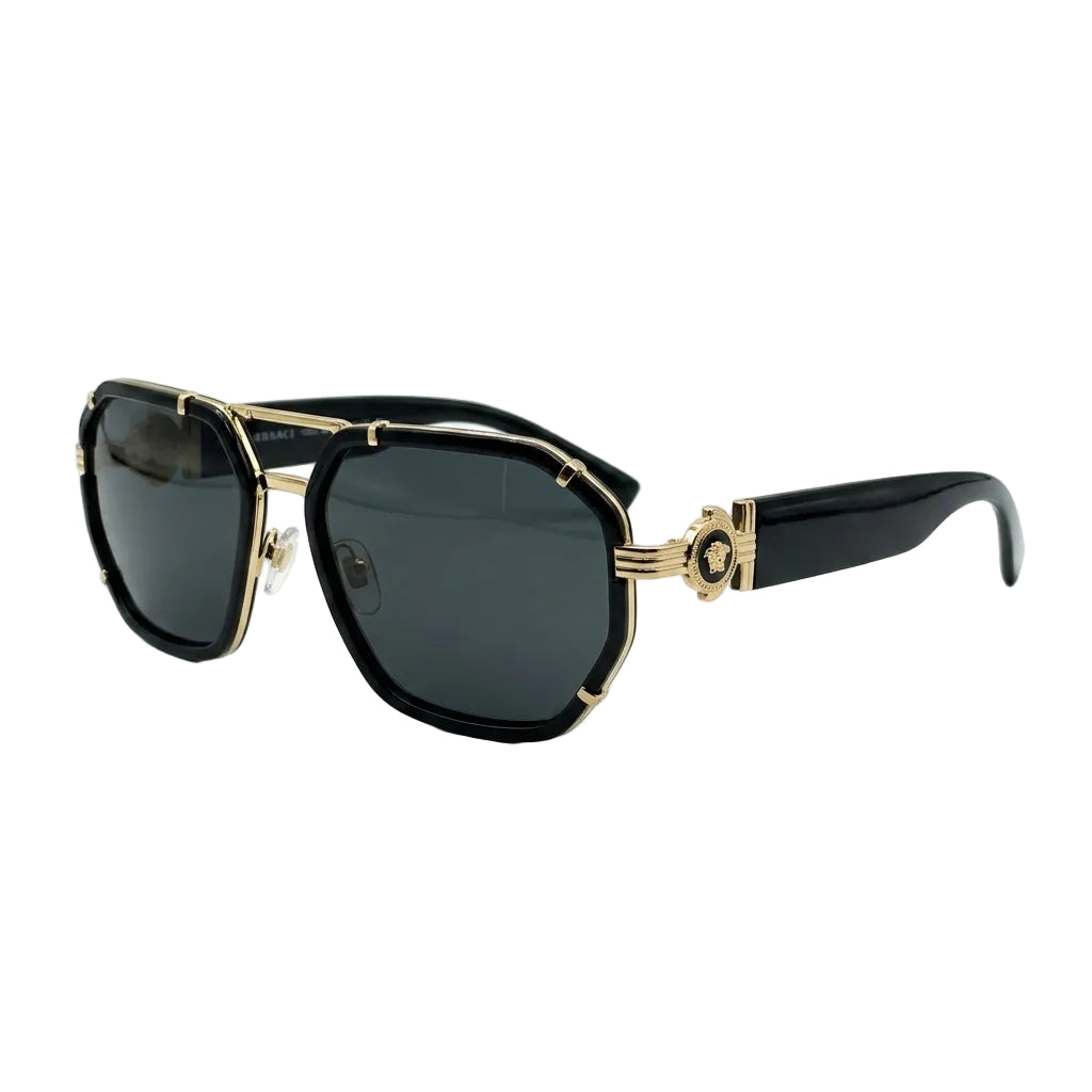 Versace sunglasses with black lenses and gold framing available at Lestyle Boutique Melbourne