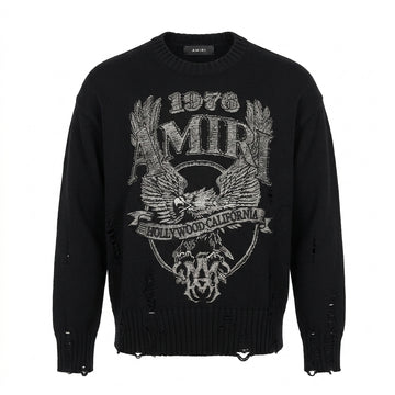Amiri sweater featuring a lion emblem available at Lestyle Boutique Melbourne