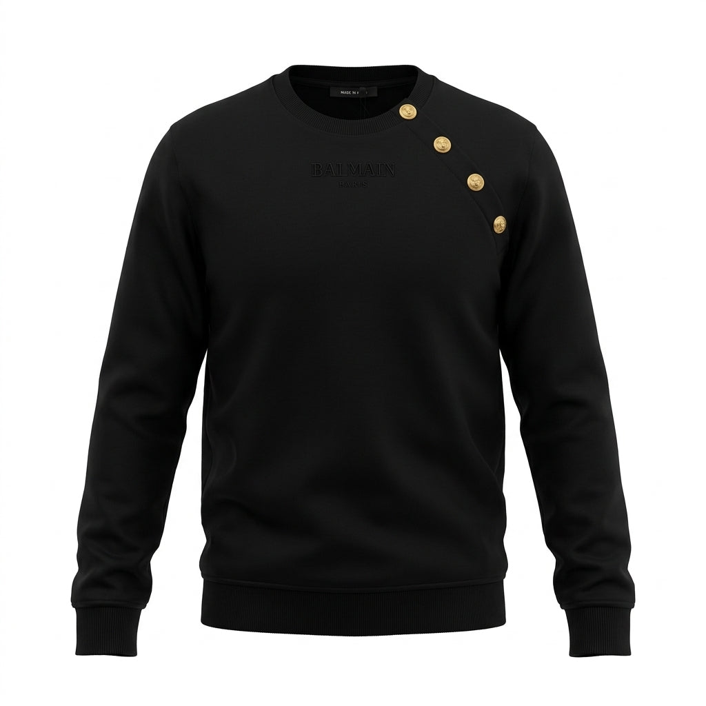 BALMAIN sweatshirt featuring gold buttons available at Lestyle Boutique Melbourne