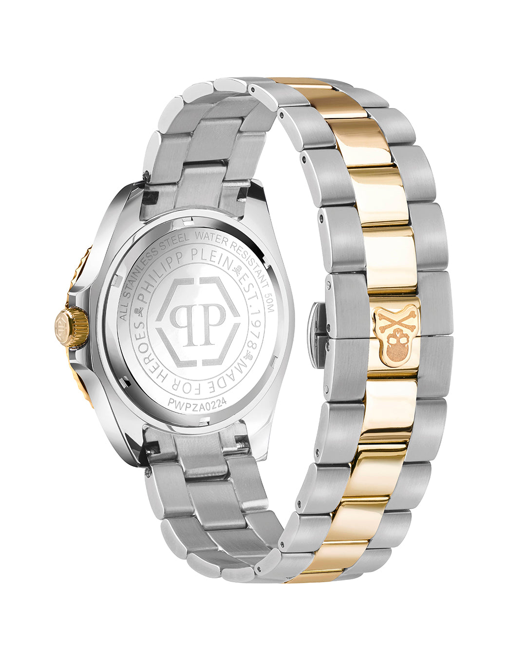 Philipp Plein GMT-I Challenger Baguettes watch with green dial and crystal accents available at Lestyle Boutique Melbourne