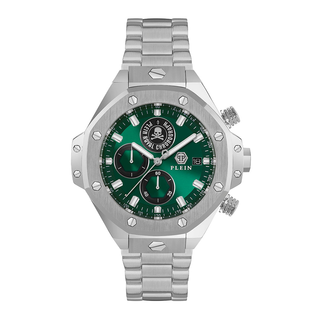 Plein Chrono Royal Sport-Tech watch featuring a green dial available at Lestyle Boutique Melbourne