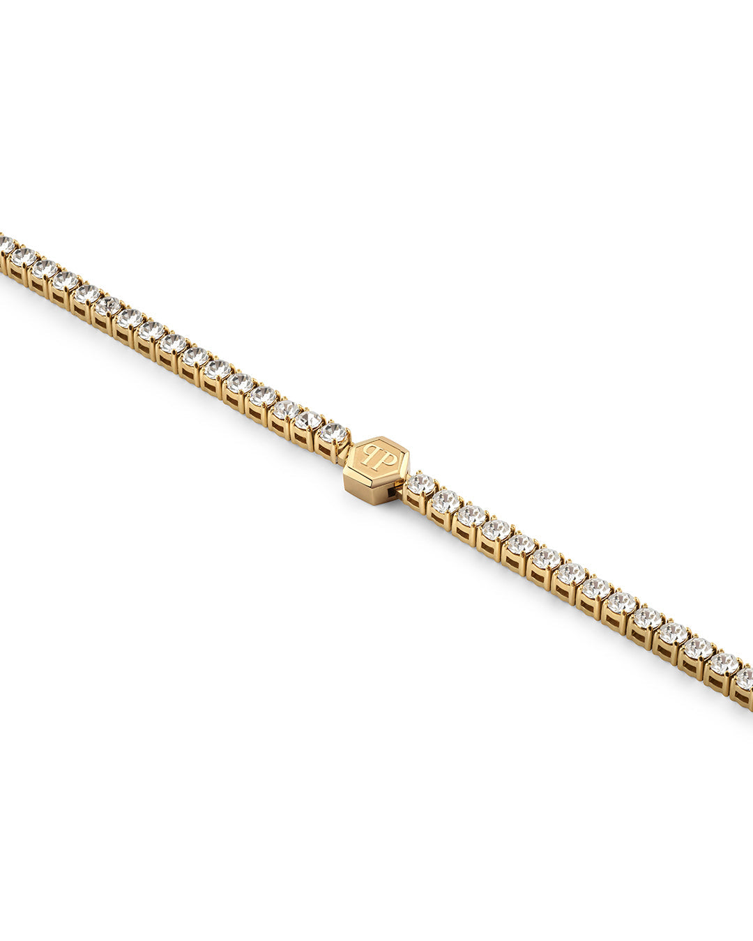 Plein Tennis IP yellow gold bracelet with white crystals available at Lestyle Boutique Melbourne