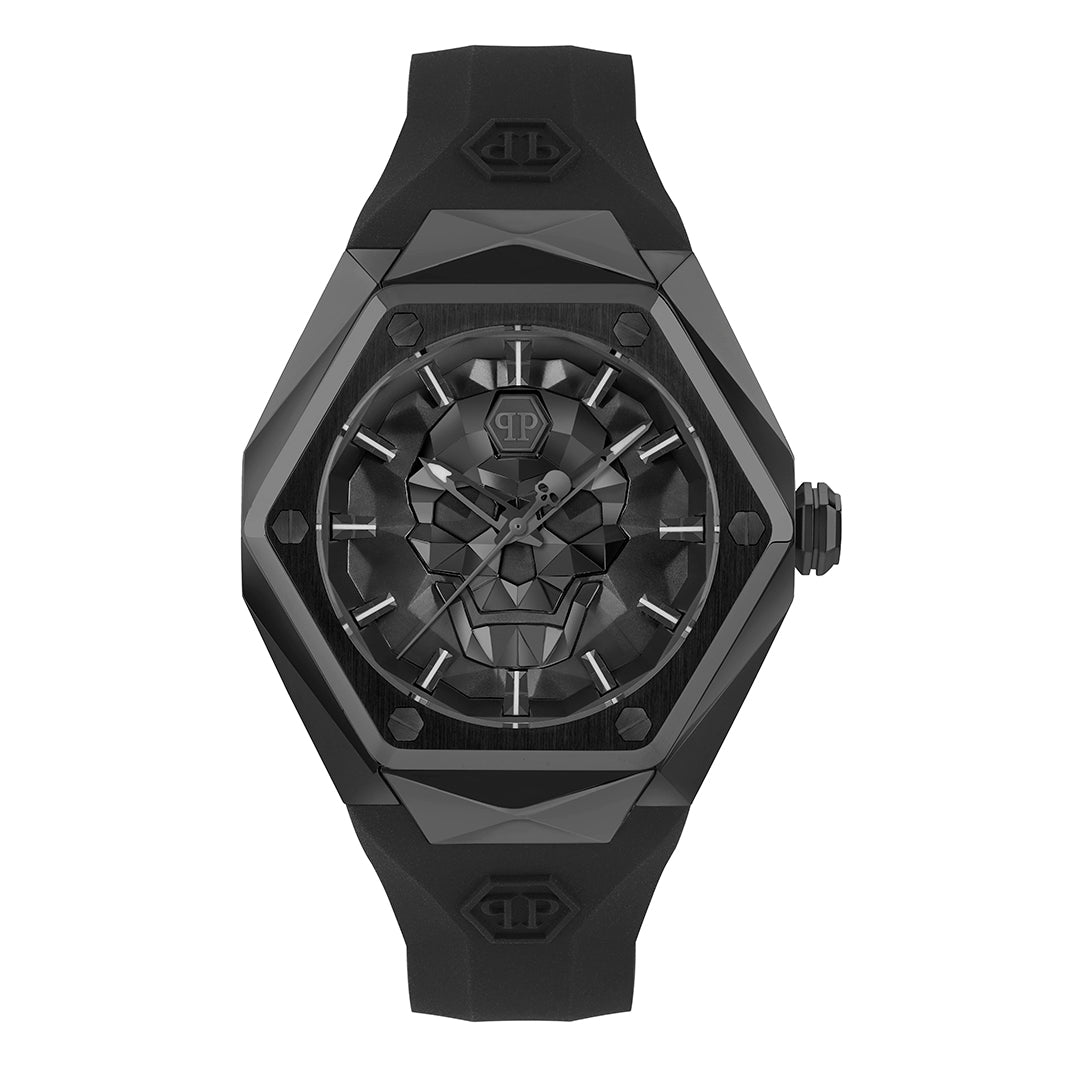 Philipp Plein Skull Spikes 45mm watch featuring a geometric lion design available at Lestyle Boutique Melbourne