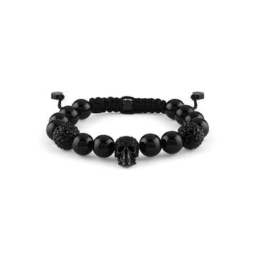 Philipp Plein black skull bracelet featuring crystals and agate available at Lestyle Boutique Melbourne