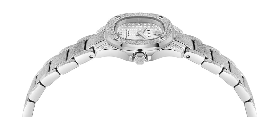 PLEIN Spectre Lady Mini watch with silver crystals available at Lestyle Boutique Melbourne