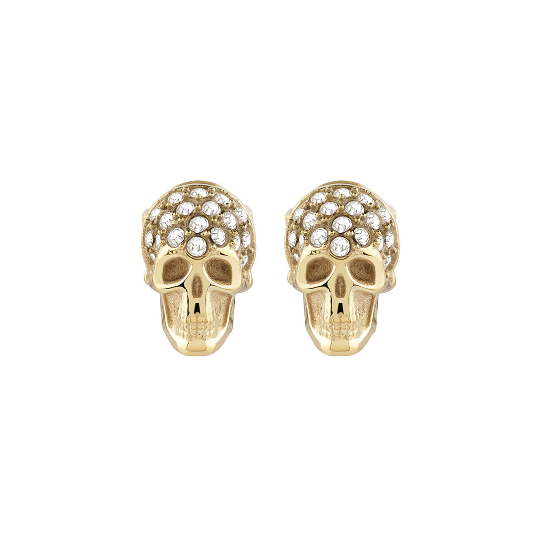 PLEIN ENIGMA unisex skull earrings featuring white crystals available at Lestyle Boutique Melbourne