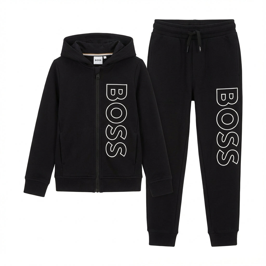 BOSS Kids tracksuit set featuring bold logo design available at Lestyle Boutique Melbourne