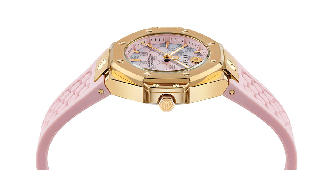 Plein Royal Prestige watch featuring pink silicone strap available at Lestyle Boutique Melbourne