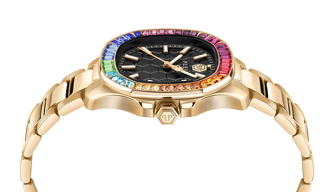 Plein Spectre Lady 38mm watch featuring colorful crystals available at Lestyle Boutique Melbourne