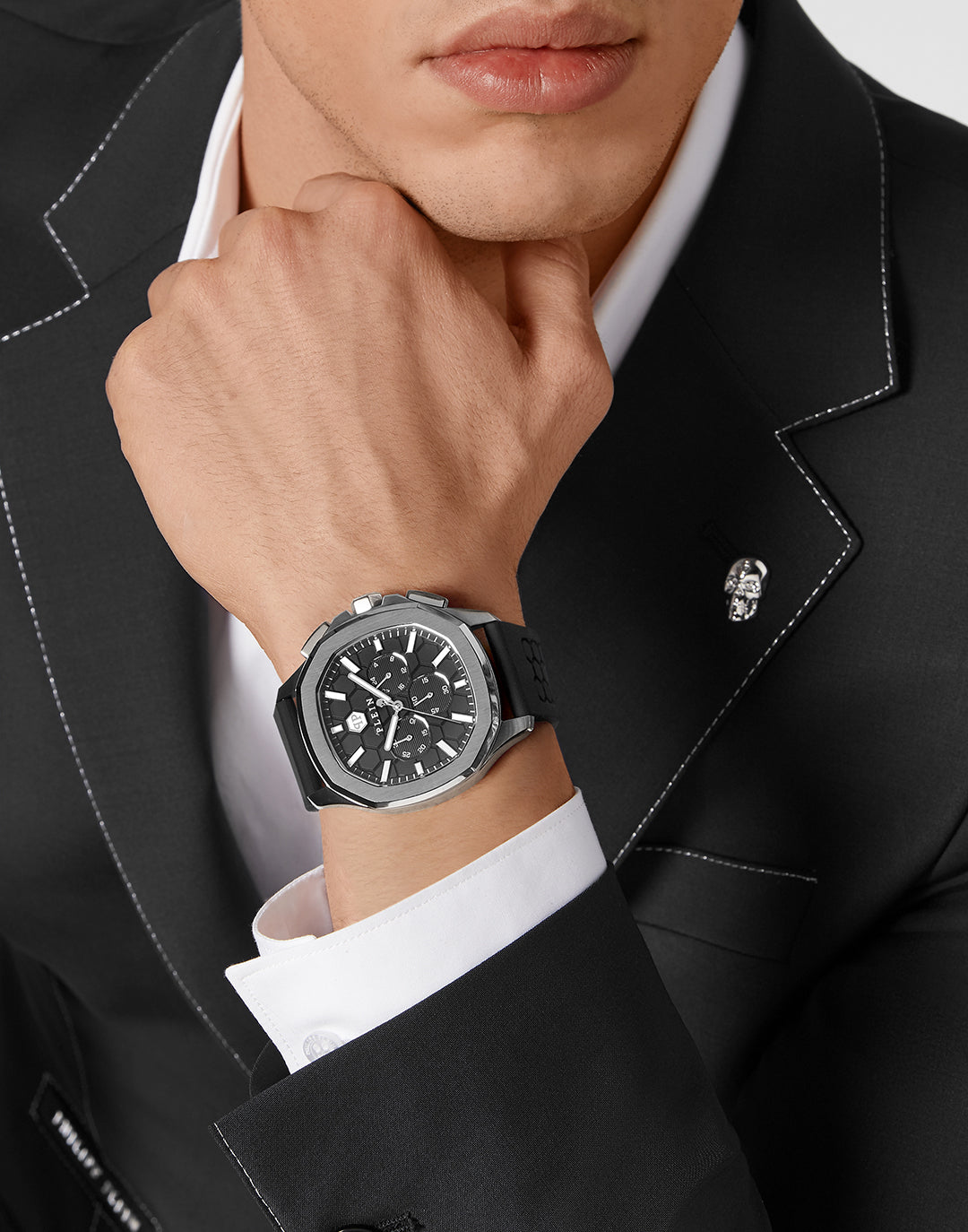 Plein chronograph watch with hexagonal pattern available at Lestyle Boutique Melbourne