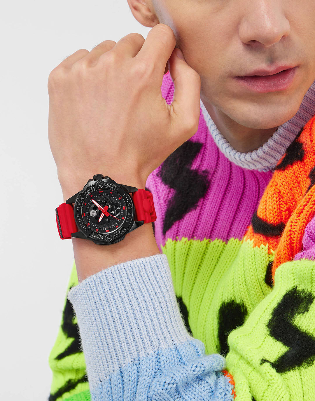 Philipp Plein The Skull watch with black and red design available at Lestyle Boutique Melbourne