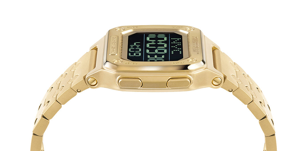 Philipp Plein Hyper $hock digital watch with IP gold case and band available at Lestyle Boutique Melbourne