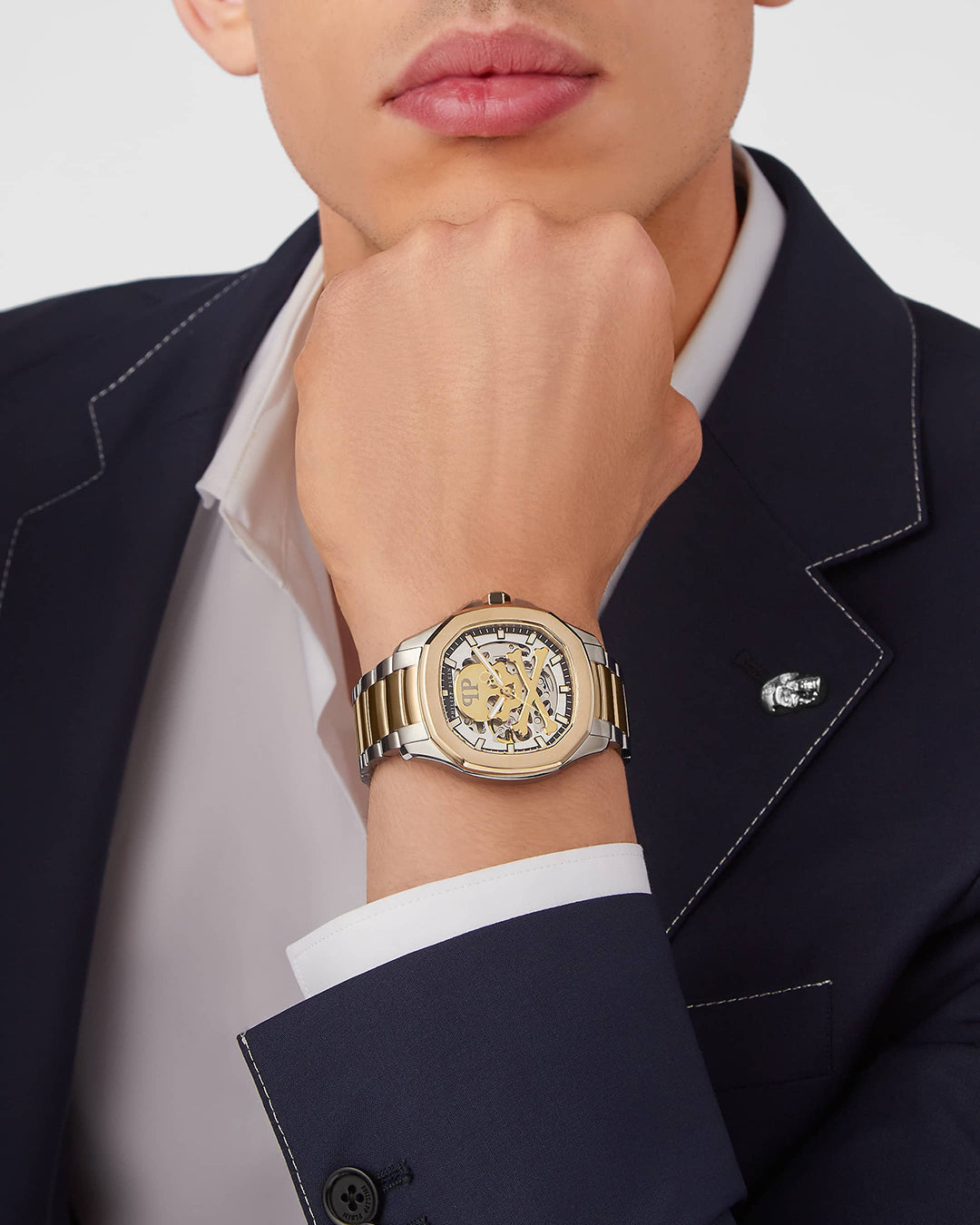 Philipp Plein Skeleton Spectre 42mm auto watch featuring a skull motif available at Lestyle Boutique Melbourne