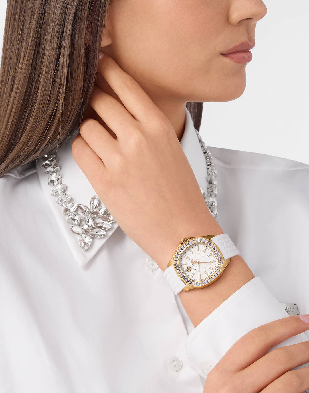 Plein Spectre Lady watch featuring opulent crystals on top ring available at Lestyle Boutique Melbourne