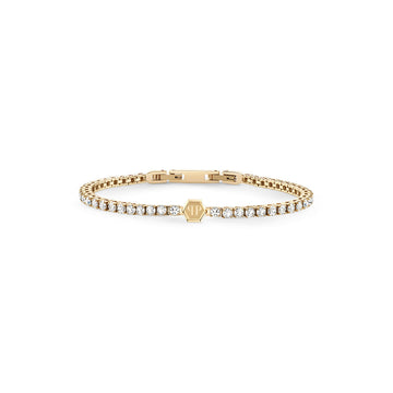 Plein Tennis IP yellow gold bracelet with white crystals available at Lestyle Boutique Melbourne