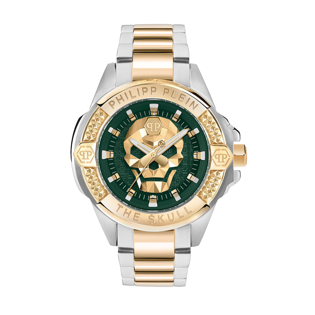 The Skull 44mm watch featuring a green dial and two-tone stainless steel case available at Lestyle Boutique Melbourne