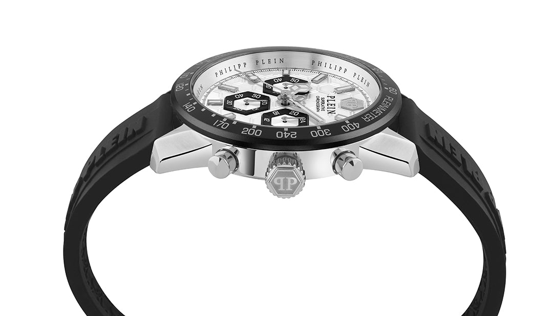 Pleinmeter 44mm chronograph watch featuring black silicone strap available at Lestyle Boutique Melbourne