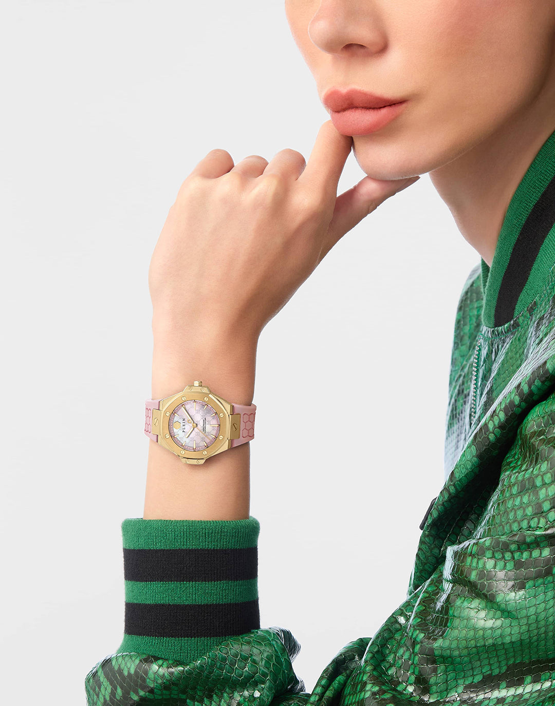 Plein Royal Prestige watch featuring pink silicone strap available at Lestyle Boutique Melbourne