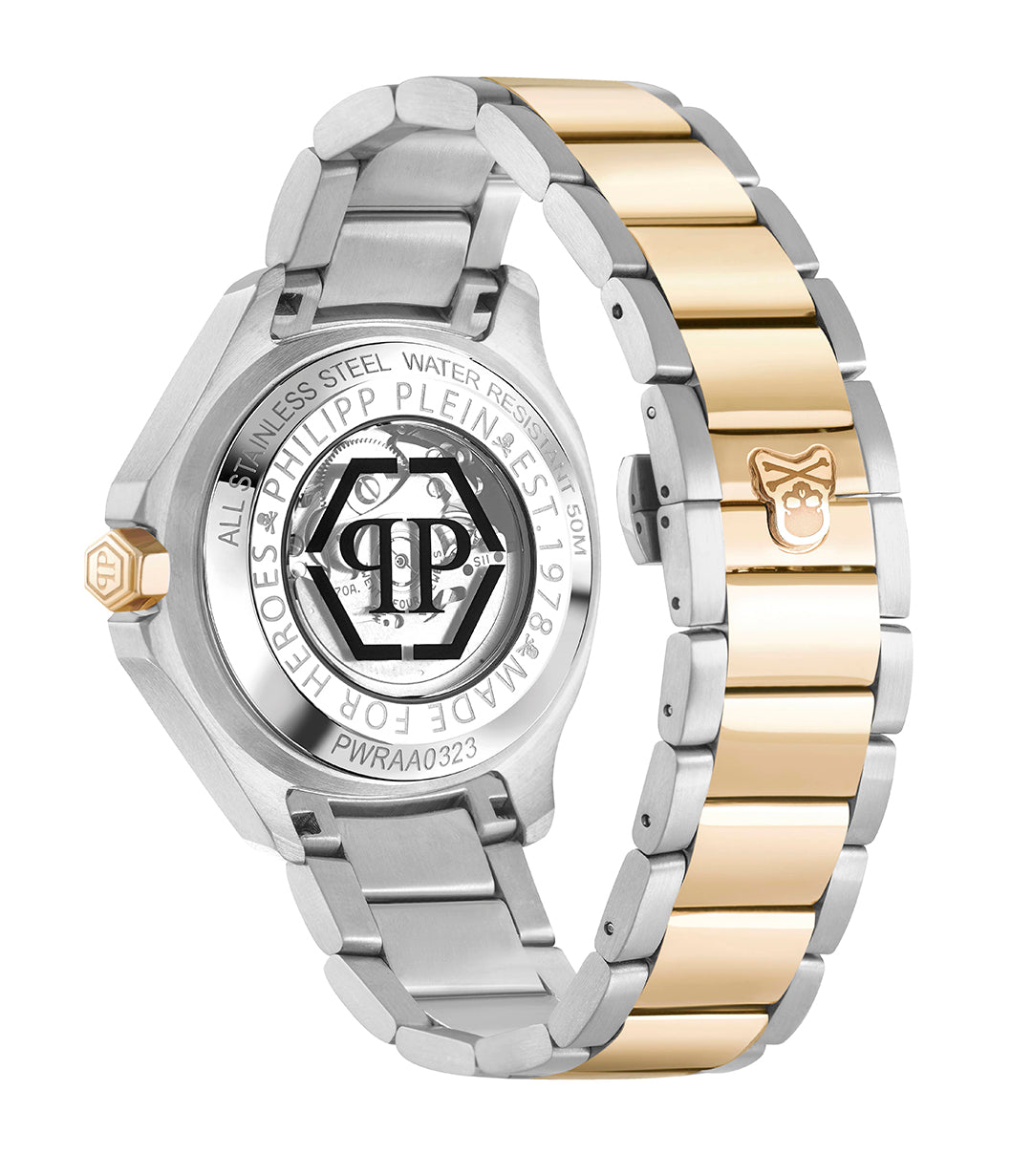 Philipp Plein Skeleton Spectre 42mm auto watch featuring a skull motif available at Lestyle Boutique Melbourne