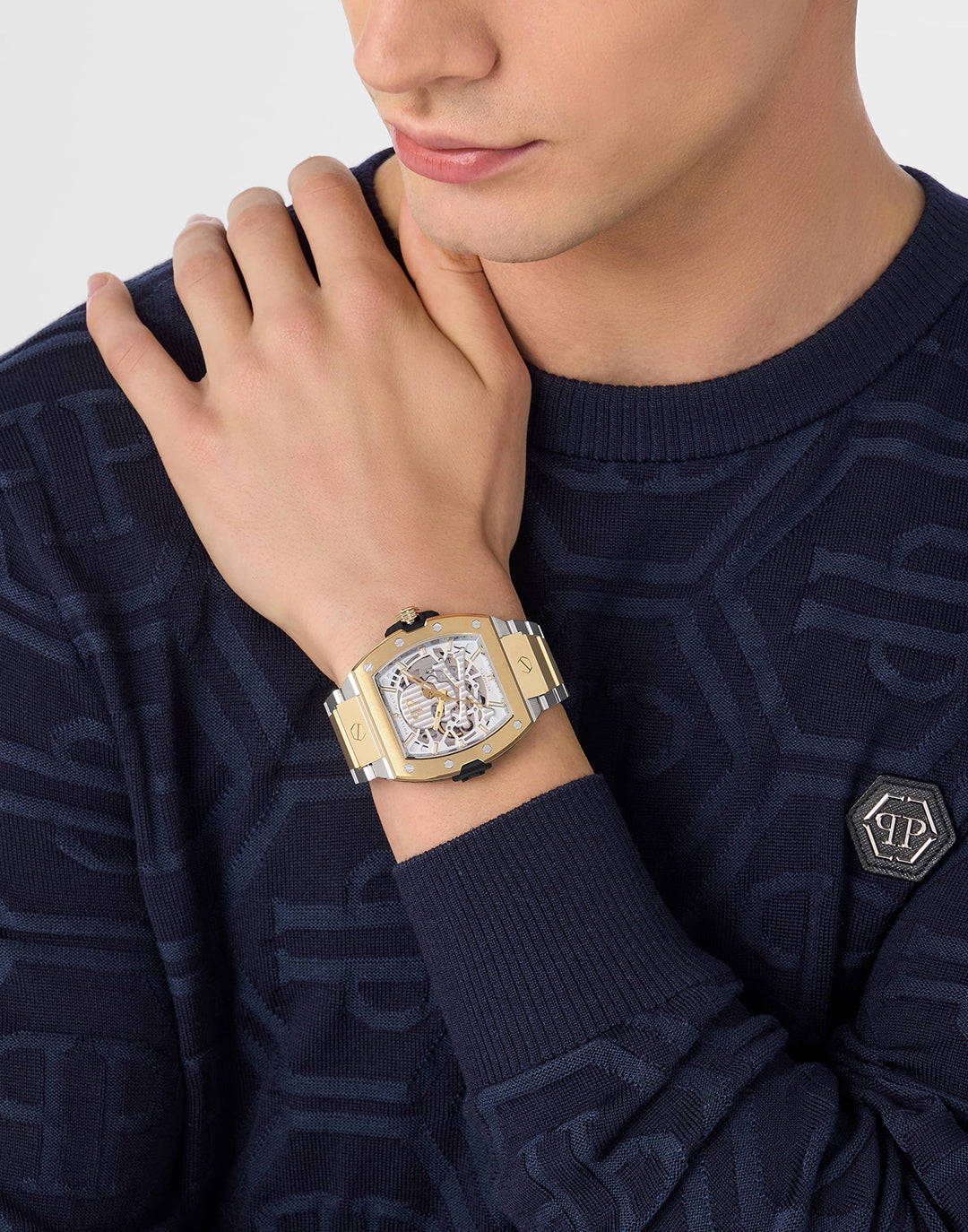 Philipp Plein Skeleton Auto watch featuring silver dial available at Lestyle Boutique Melbourne