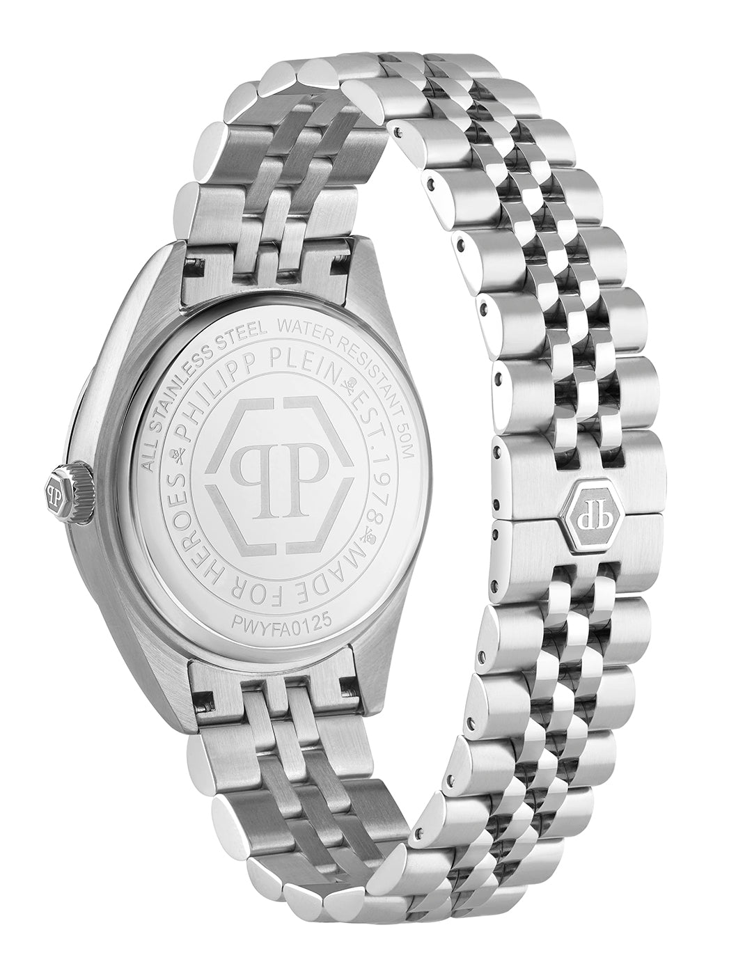 Philipp Plein Date Superlative watch featuring pink dial and crystal accents available at Lestyle Boutique Melbourne