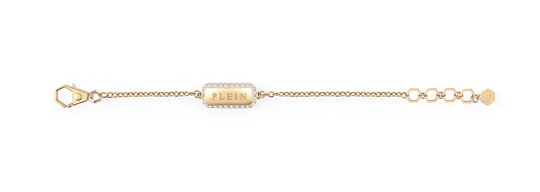 Plein Crystal Tag IP Yellow Gold Crystals bracelet available at Lestyle Boutique Melbourne